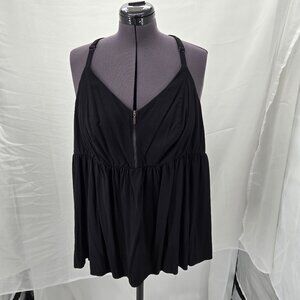 630-26 Torrid Peplum Stretch Challis Zip-Front Cami Size 3 (22/24, 3X)